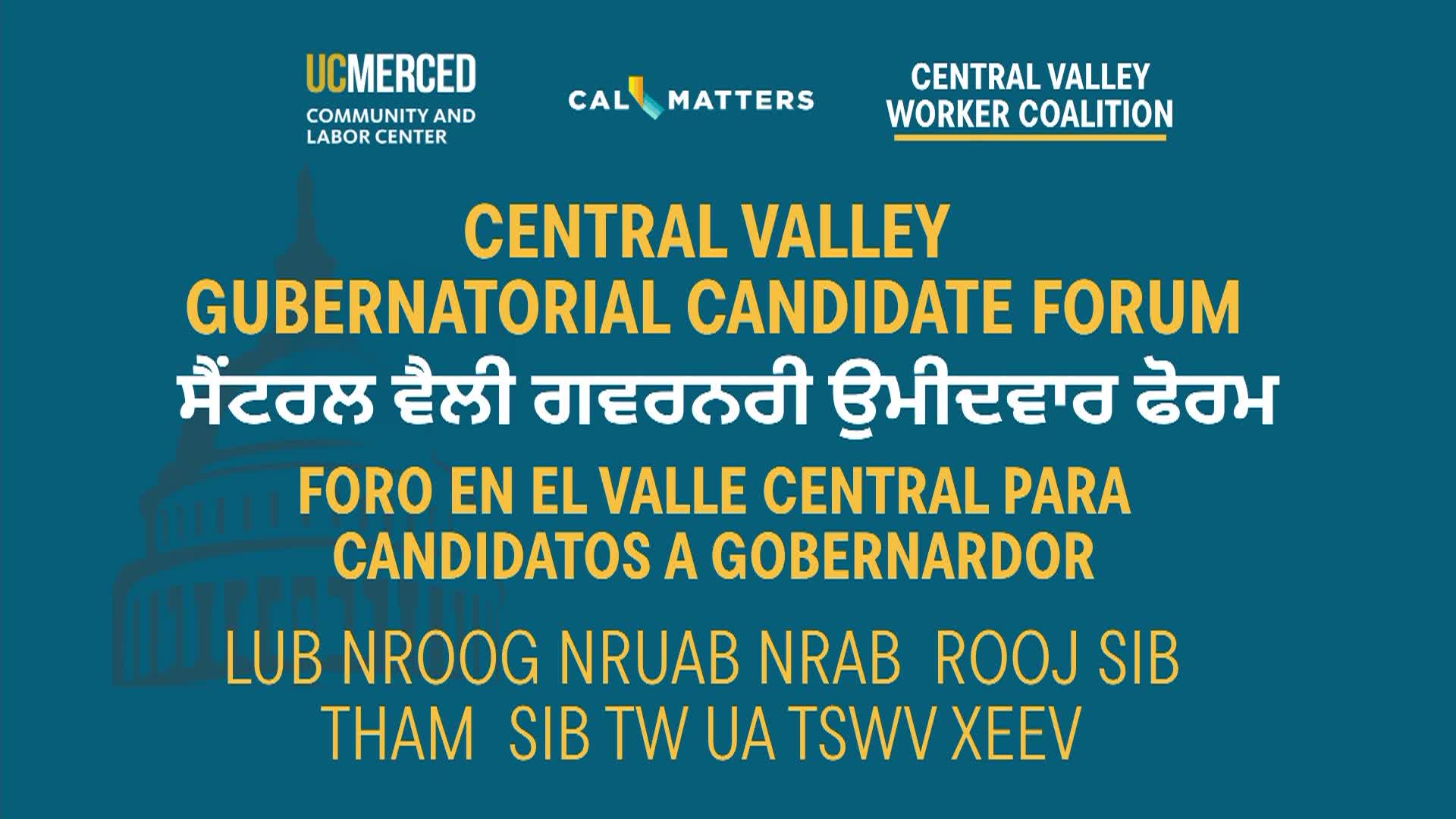 Thumbnail image for UC Merced Gubernatorial Forum